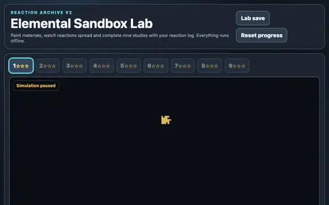 Elemental Sandbox Lab: Reaction Files