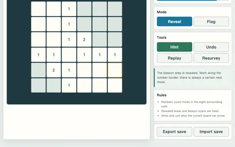 Deep Space Minesweeper: Logic Charts
