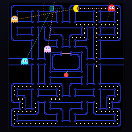 Scatter — Pac-Man with the ghost AI made visible
