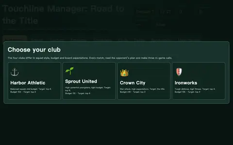 Touchline Manager: Road to the Title